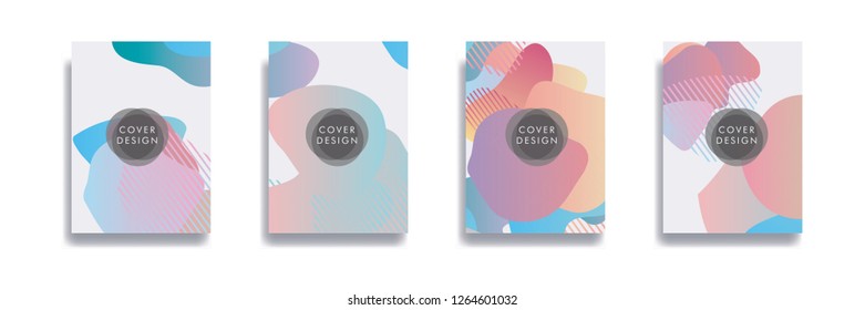 Dynamic style banner design set with fluid gradient elements. Creative illustration for poster, web, landing, page, cover, ad, greeting, card, social media, promotion.