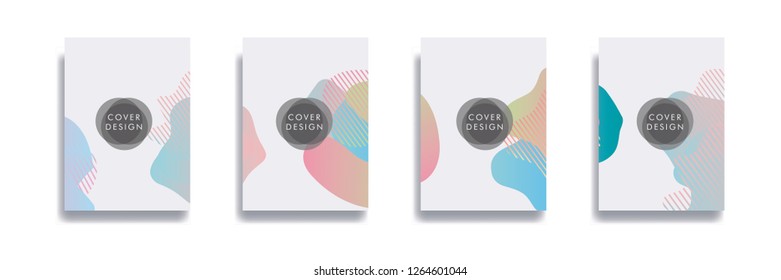 Dynamic style banner design set with fluid gradient elements. Creative illustration for poster, web, landing, page, cover, ad, greeting, card, social media, promotion.