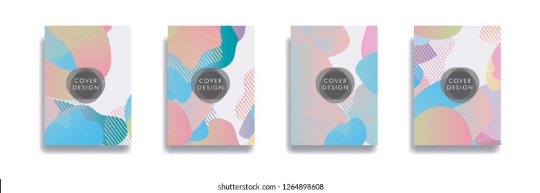 Dynamic style banner design set with fluid gradient elements. Creative illustration for poster, web, landing, page, cover, ad, greeting, card, social media, promotion.