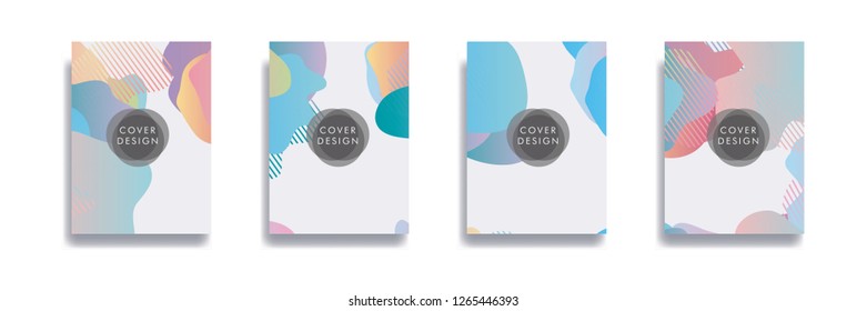 Dynamic style banner design set with fluid gradient elements. Creative illustration for poster, web, landing, page, cover, ad, greeting, card, social media, promotion.