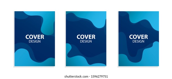 Dynamic style banner design set with fluid blue gradient elements. Creative illustration for poster, web, landing, page, cover, ad, greeting, card, social media, promotion. Vector illustration