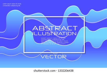 Dynamic style blue wave banner design. Color elements with fluid gradient. Creative vector illustration for web, poster, landing, page, cover, card, promotion.