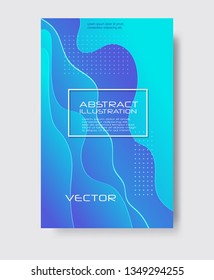 Dynamic style blue wave banner design. Color elements with fluid gradient. Creative vector illustration for web, poster, landing, page, cover, card, promotion.