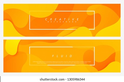 Dynamic style cover design set. Orange elements with fluid gradient concept. Creative illustration for poster, web, landing, page, cover, social media, ad, greeting, card, promotion.