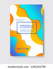 Dynamic style orange blue wave banner design. Color elements with fluid gradient. Creative vector illustration for web, poster, landing, page, cover, card, promotion.