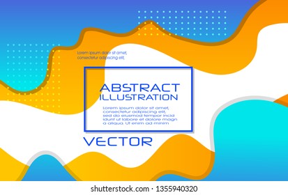 Dynamic style orange blue wave banner design. Color elements with fluid gradient. Creative vector illustration for web, poster, landing, page, cover, card, promotion.