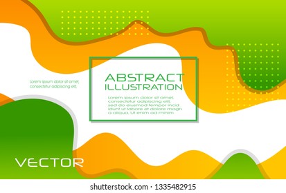 Dynamic style orange green wave banner design. Color elements with fluid gradient. Creative vector illustration for web, poster, landing, page, cover, card, promotion.