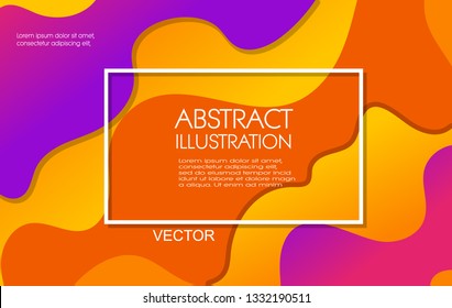 Dynamic style orange purple wave banner design. Color elements with fluid gradient. Creative vector illustration for web, poster, landing, page, cover, card, promotion.