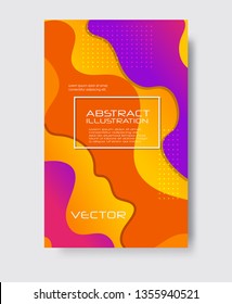 Dynamic style orange purple wave banner design. Color elements with fluid gradient. Creative vector illustration for web, poster, landing, page, cover, card, promotion.