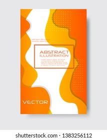 Dynamic style orange wave banner design. Color elements with fluid gradient. Creative vector illustration for web, poster, landing, page, cover, card, promotion.