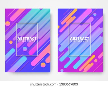 Dynamic style poster design concept. Dynamic shape elements with bright gradient color. Background template for banner, web, landing page, cover, promotion, print, poster, greeting card.