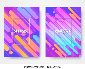 Dynamic style poster design concept. Dynamic shape elements with bright gradient color. Background template for banner, web, landing page, cover, promotion, print, poster, greeting card.