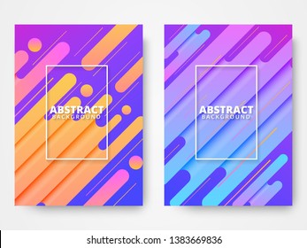 Dynamic style poster design concept. Dynamic shape elements with bright gradient color. Background template for banner, web, landing page, cover, promotion, print, poster, greeting card.