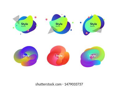 Dynamic stylish abstract figures. Gradient banners with flowing liquid shapes. Vector illustration. Can be used for advertising, marketing, presentation