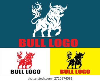 Logotipo dinámico estilizado de la mascota del toro