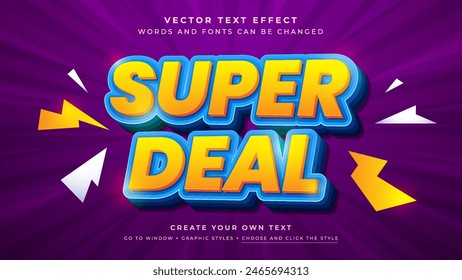 Dynamic Super Deal Text Effect, Editable Vector for Sales and Advertising