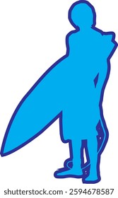 "Dynamic Surf Silhouette – Creative Wave Design and Modern Athletic Style

