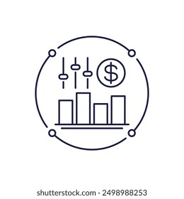 dynamic or surge pricing line icon