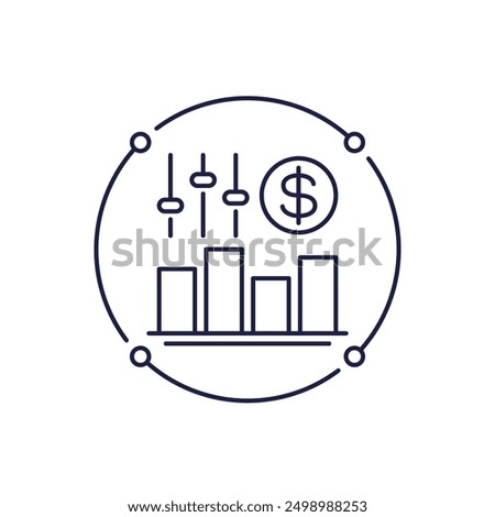 dynamic or surge pricing line icon