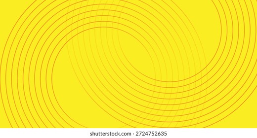Linhas de redemoinho dinâmicas Fundo amarelo abstrato, ilustração de vetor.
