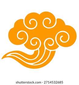 Dynamic Swirling Cloud Graphic for Oriental Design Element