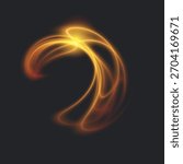 Dynamic Swirling Light Trail Golden Energy Flow Dynamic Luminous Swirl