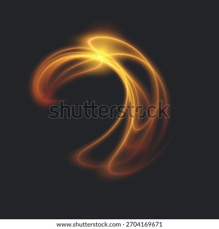 Dynamic Swirling Light Trail Golden Energy Flow Dynamic Luminous Swirl