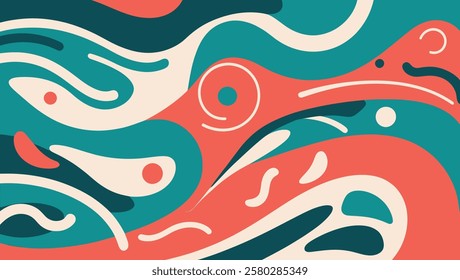 Dynamic Swirling Lines  Splash Shapes – Modern Abstract Vector