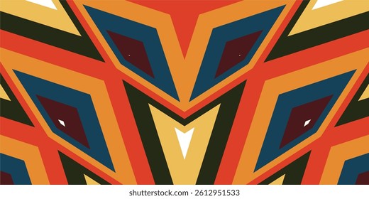 a dynamic and symmetrical abstract geometric design, resembling a mirrored or kaleidoscopic view.