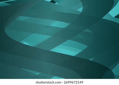 Dynamic teal abstract background with flowing, overlapping ribbons creating a sense of movement and depth.