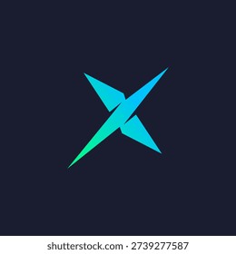 Dynamic Tech Energy X Logo, Futuristic Speed and Power