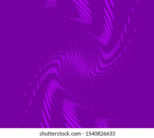 Dynamic template, backdrop. Modern futuristic pattern. Trendy halftone print. Brochure creative design. Minimal poster. Trendy purple cover design. Abstract vector twisted background. Wavy texture.