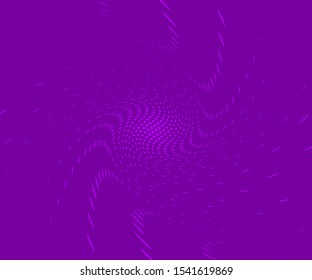 Dynamic template, backdrop. Modern futuristic pattern. Trendy halftone print. Brochure creative design. Minimal poster. Trendy purple cover design. Abstract vector twisted background. Wavy texture.