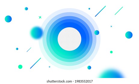 Plantilla dinámica para tu foto de perfil en medios sociales con fondo transparente. Fondo horizontal azul y blanco claro. Ilustración del vector