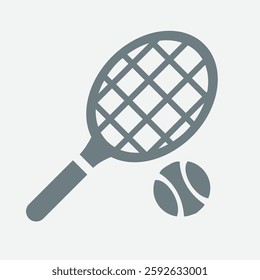 Dynamic tennis tournament icon, symbolizing competition, sportsmanship, and athletic events.