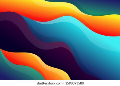Dynamic texture background with fluid shapes modern concept. Creative geometric wallpaper. Trendy gradient shapes composition. Applicable for Banners, Placards, Posters, Flyers. flowing gradient color