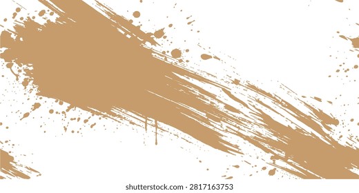 Dynamic textured abstract paint splash with energetic brushwork and scattered droplets. Ideal for graphic design elements or artistic backgrounds.
