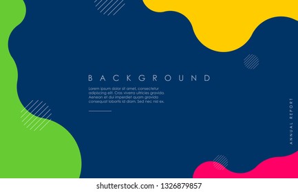 Dynamic textured background design in 3D style with blue, yellow, pink, green color. Can be used for posters, placards, brochures, banners, web pages, headers, covers, and other