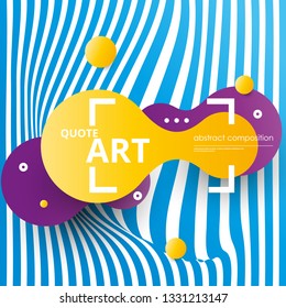 Dynamic textured background design in 3D style with Yellow color. Modern geometric form various colors. Abstract shapes composition. Poster, brochure, banner, web pages, header, cover. Template design