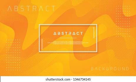 Dynamic textured background design in 3D style with orange color. Fluid, liquid gradient vector background.