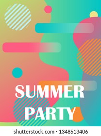 Dynamic textured background design in 3D style. Fluid gradients. Summer poster for design.