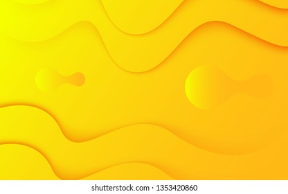 Dynamic textured background design in 3D style with yellow color. EPS10 Vector background. - Vector