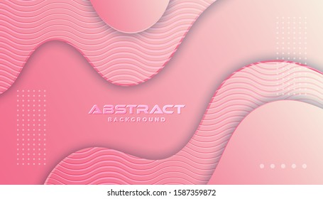Dynamic textured background design in 3D style with pink color. EPS10 Vector background.