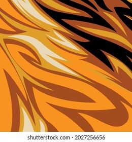 Dynamic textured background design in 3D style with orange color. EPS10 Vector background. Burning fire flames on transparent background. Vector special light effect
