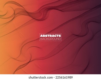 Dynamic textured background design in 3D style with orange color. EPS10 Vector background.