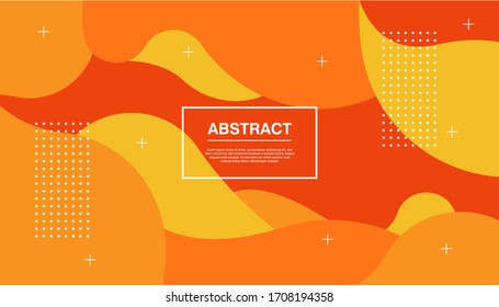 Dynamic textured background flat design in orange color. Vector