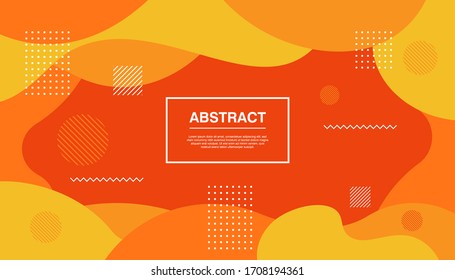 Dynamic textured background flat design in orange color. Vector