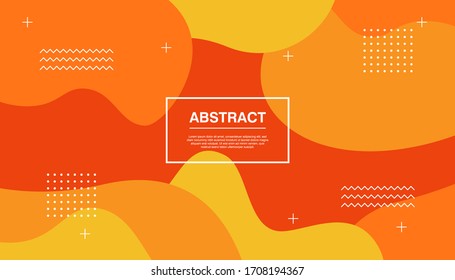 Dynamic textured background flat design in orange color. Vector