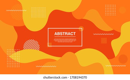 Dynamic textured background flat design in orange color. Vector