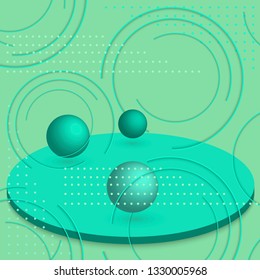 Dynamic textured background of neon mint color. Can be used for poster, placard, brochure, banner, web page, header, cover.  3D Vector illustration.